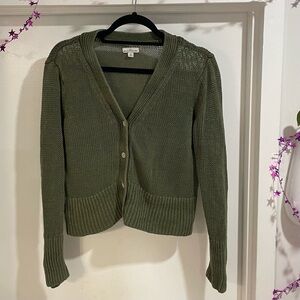 LL Bean Signature Collection Linen Knit Cardigan